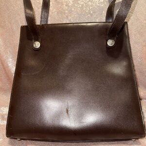 Versace Dark Brown Leather Interior Tote